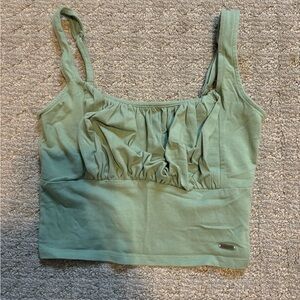 Hollister Green Ruched Tank Top
